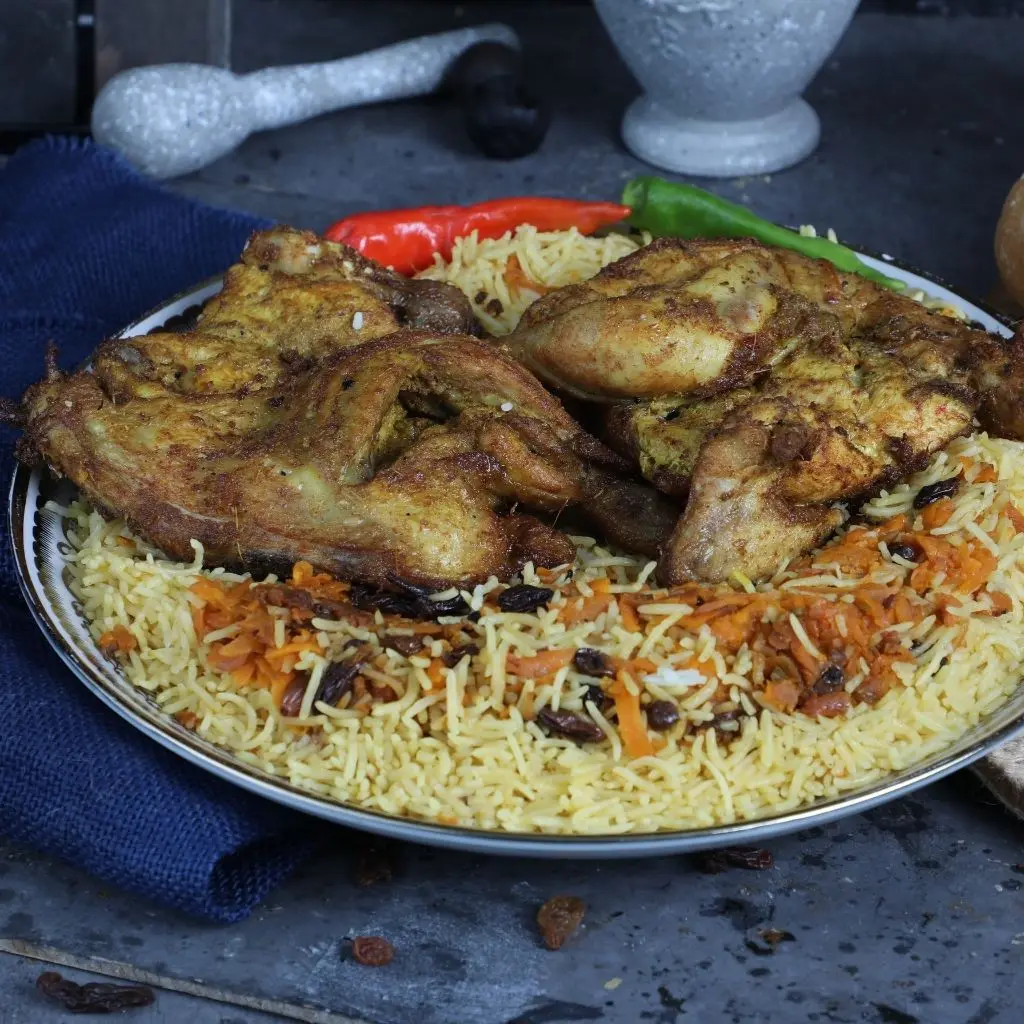 دجاجة مقلية مع الرز